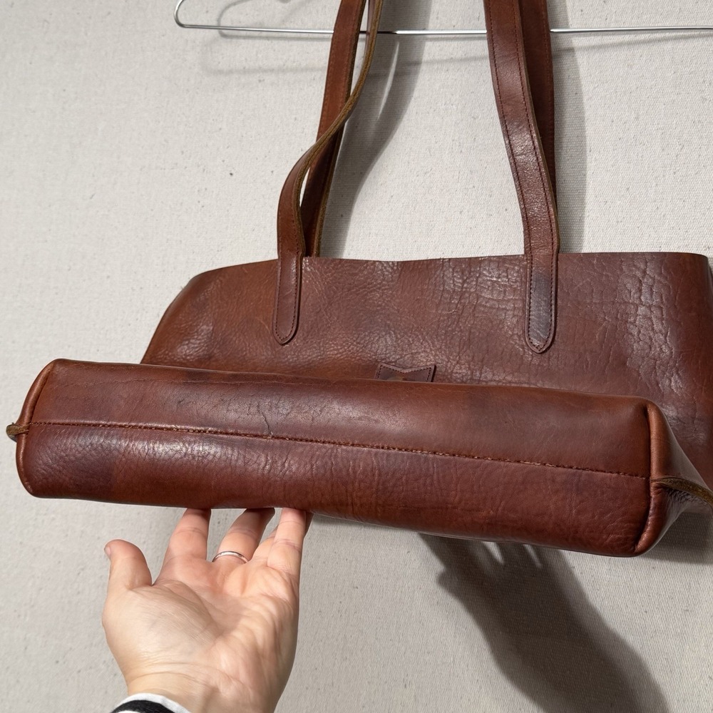 Two Bar West Leather Tote Bag Brown Southwestern Cross Stone Boho Western Purse - Picture 11 of 16